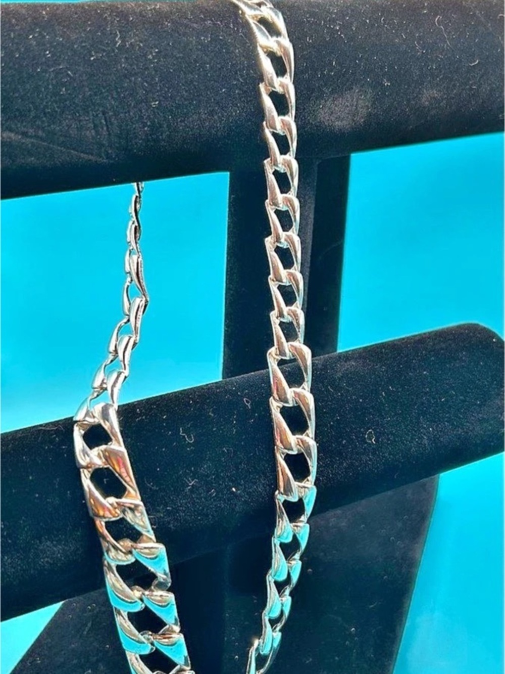 Vintage Signed Napier Silver Tone Heavy Geometric Link Collar Necklace